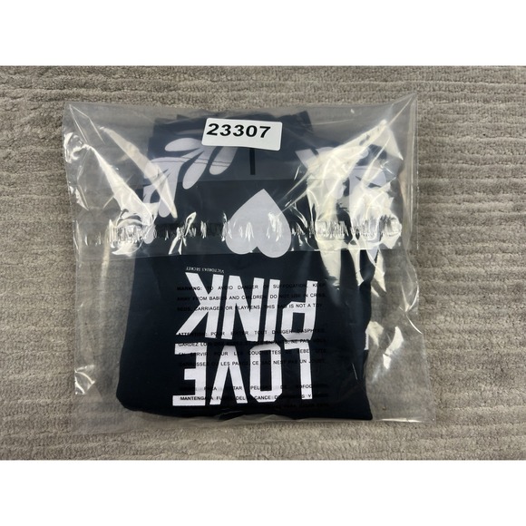 PINK Victorias Secret Cropped Top Womens Small Black Tank Ribbed Cotton Blend - Picture 11 of 11